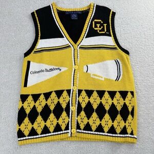Vintage Birch Bros Colorado Buffaloes Sweater Vest Mens Size S Embroidered